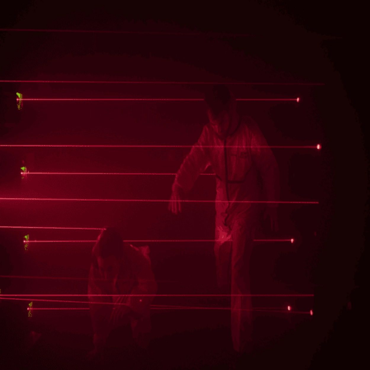 Défi Lasers : faisceaux rouges à traverser dans le noir